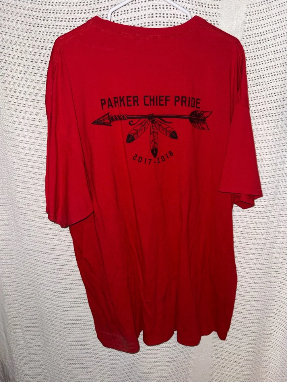 Men's Red Graphic Crewneck T-Shirt - Feather Headdress Print